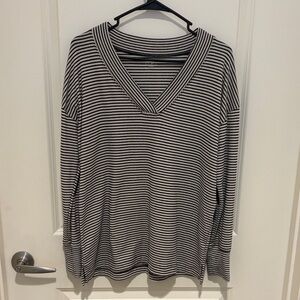 LOFT Monochrome Striped Knit Top